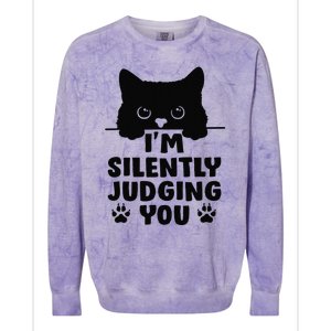 Funny Cat Im Silently Judging You Colorblast Crewneck Sweatshirt