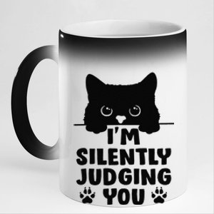 Funny Cat Im Silently Judging You 11oz Black Color Changing Mug