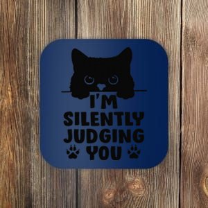 Funny Cat Im Silently Judging You Coaster