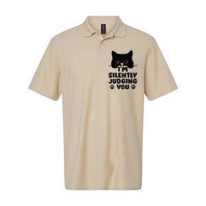 Funny Cat Im Silently Judging You Softstyle Adult Sport Polo