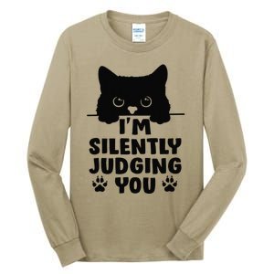 Funny Cat Im Silently Judging You Tall Long Sleeve T-Shirt