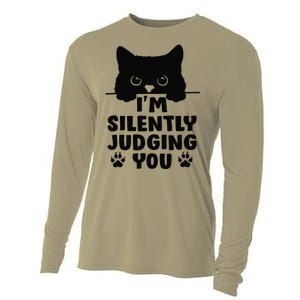 Funny Cat Im Silently Judging You Cooling Performance Long Sleeve Crew