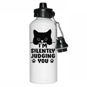 Funny Cat Im Silently Judging You Aluminum Water Bottle