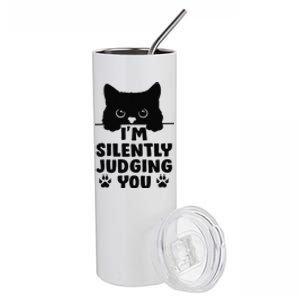 Funny Cat Im Silently Judging You Stainless Steel Tumbler