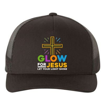 Faith Cross Illuminate Your Path with GlowFor Jesus Yupoong Adult 5-Panel Trucker Hat