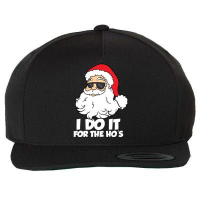 Funny Christmas I Do It For The Hos Christmas Santa Great Gift Wool Snapback Cap