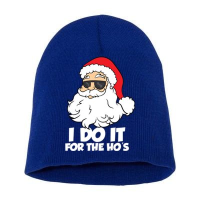 Funny Christmas I Do It For The Hos Christmas Santa Great Gift Short Acrylic Beanie