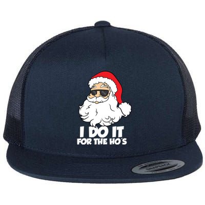 Funny Christmas I Do It For The Hos Christmas Santa Great Gift Flat Bill Trucker Hat