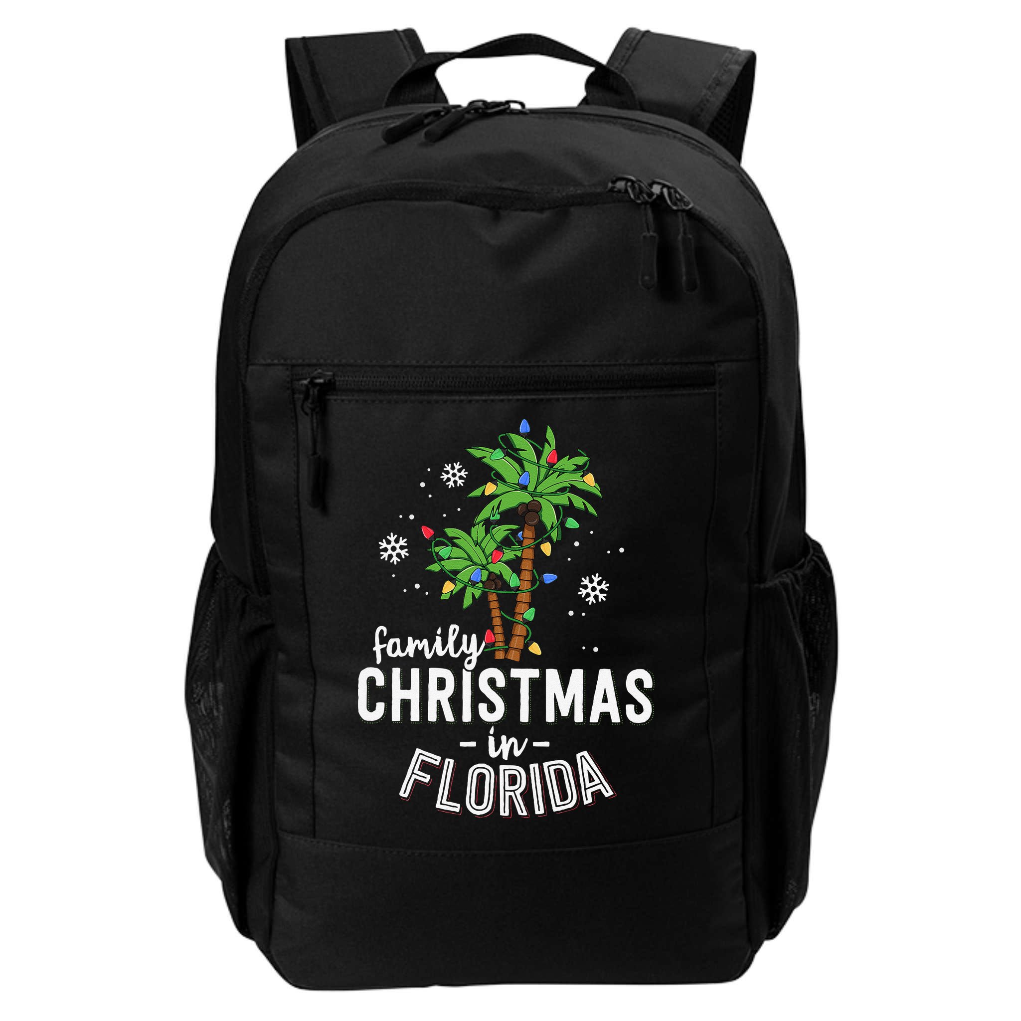 Family Christmas In Florida Palm Trees Xmas Beach Vacation Backpack