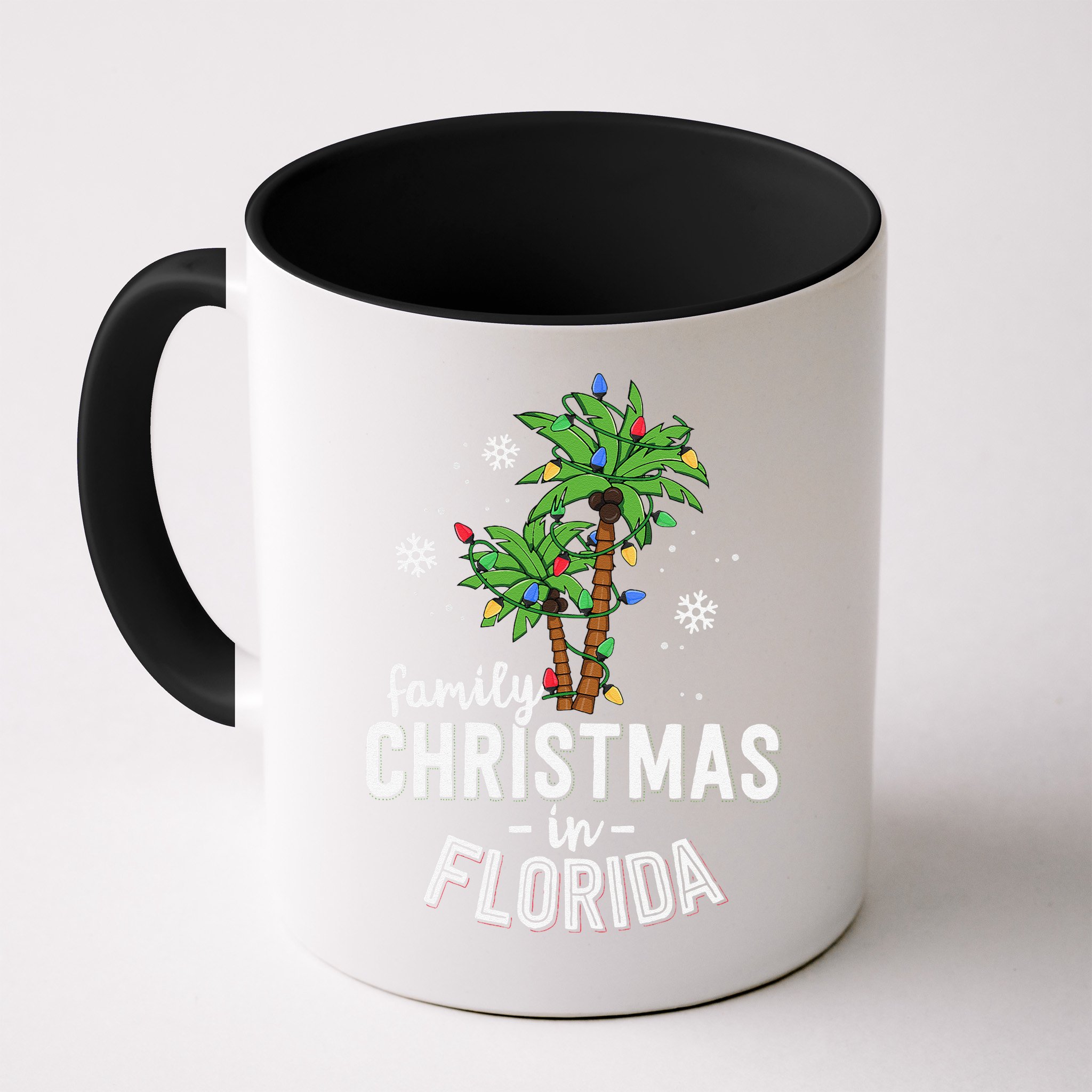 Family Christmas In Florida Palm Trees Xmas Beach Vacation Mug