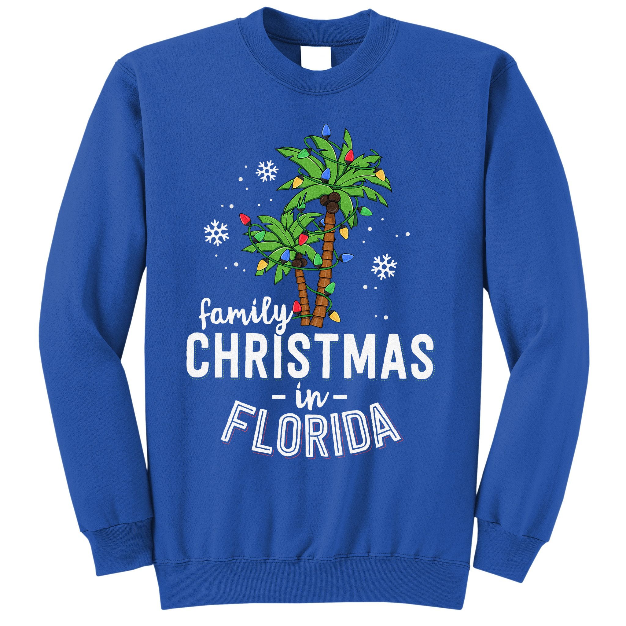 Family Christmas In Florida Palm Trees Xmas Beach Vacation Sweatshirt