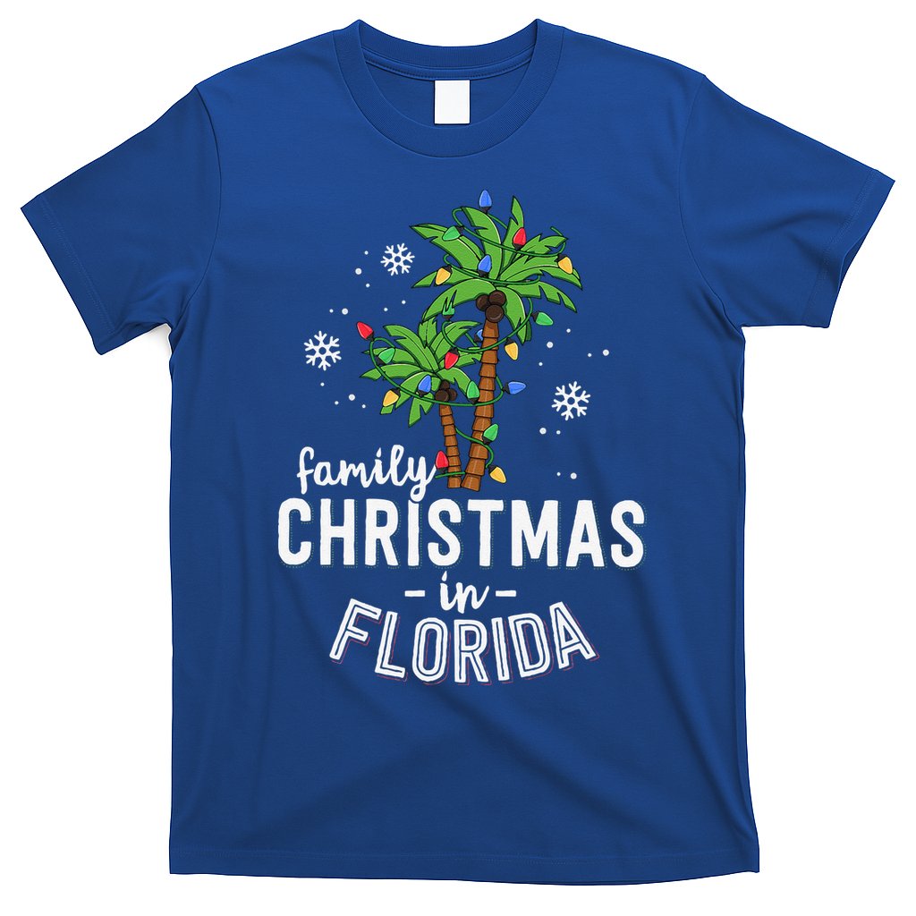Family Christmas In Florida Palm Trees Xmas Beach Vacation T-Shirt