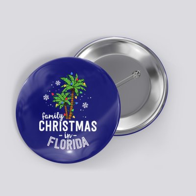Family Christmas In Florida Palm Trees Xmas Beach Vacation Button