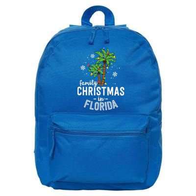 Family Christmas In Florida Palm Trees Xmas Beach Vacation 16 in Basic Backpack