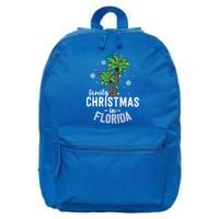 Family Christmas In Florida Palm Trees Xmas Beach Vacation 16 in Basic Backpack