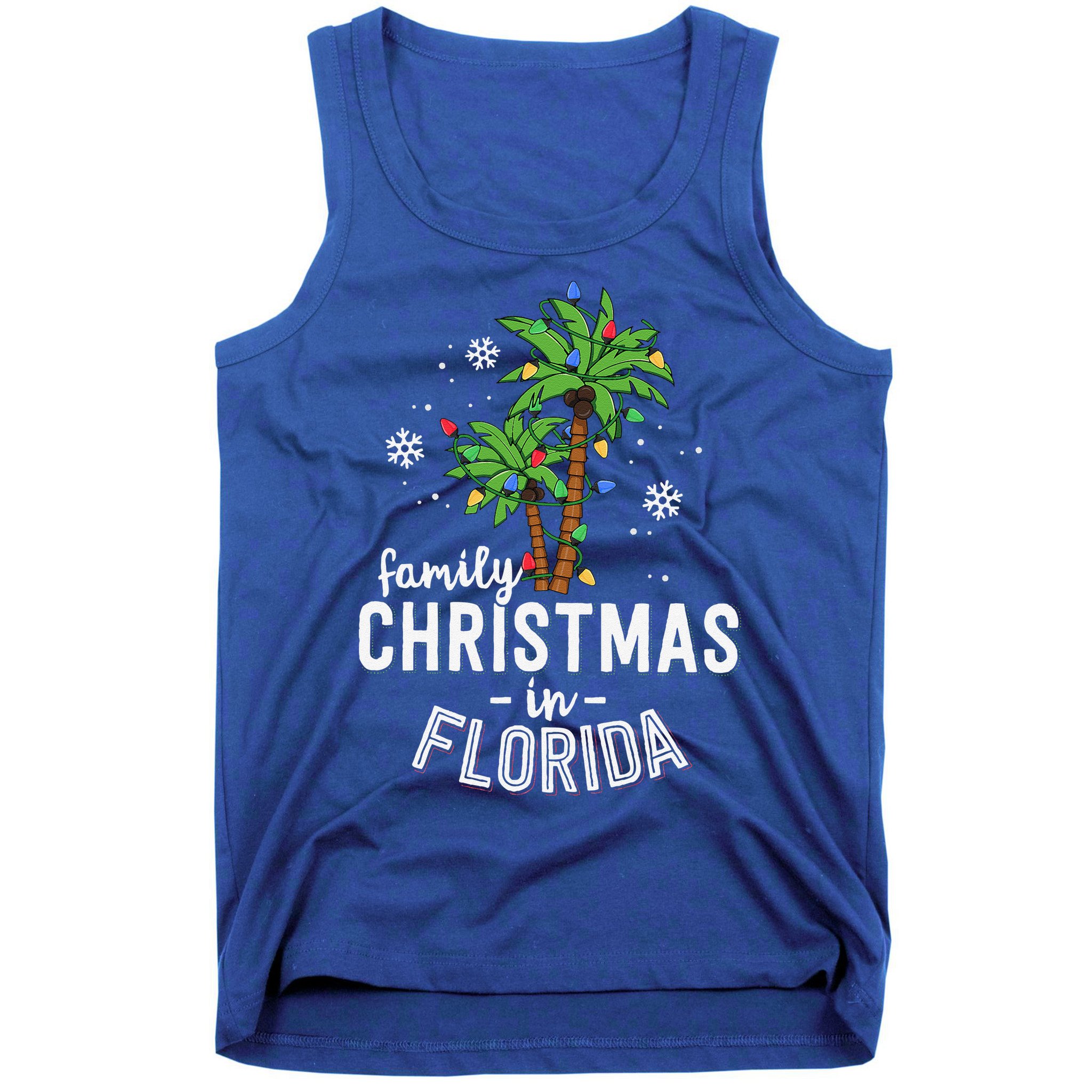 Family Christmas In Florida Palm Trees Xmas Beach Vacation Tank Top