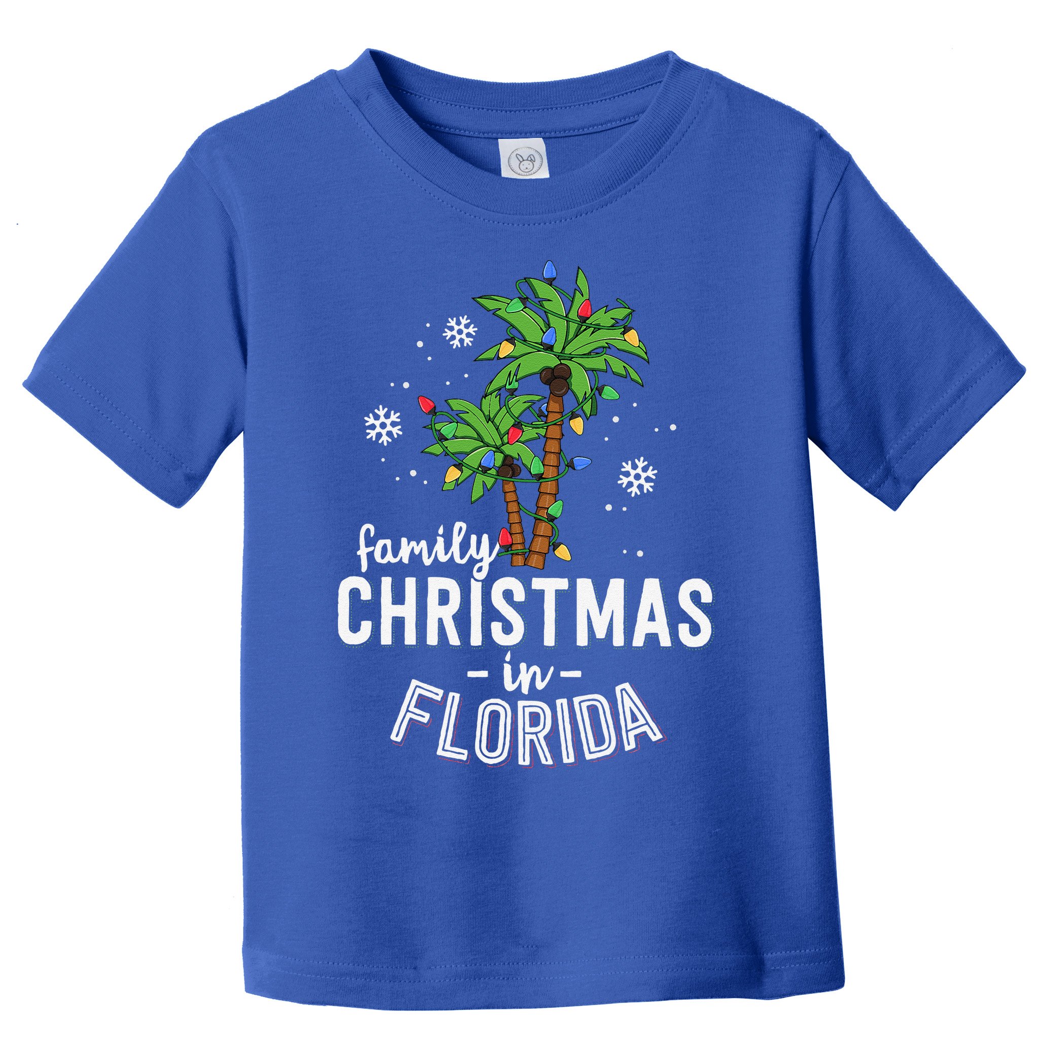 Family Christmas In Florida Palm Trees Xmas Beach Vacation Toddler T-Shirt