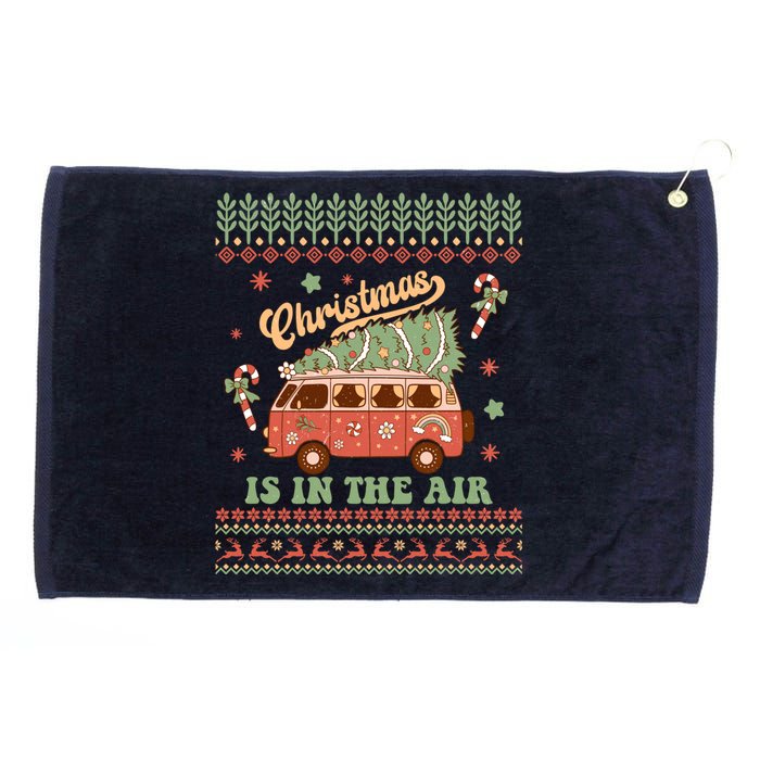 Funny Christmas Is In The Air Grommeted Golf Towel