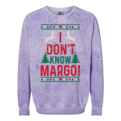 Funny Christmas I Dont Know Margo Colorblast Crewneck Sweatshirt