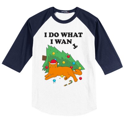 Funny Cat I Do What I Want Christmas Graphic Gift Cute Gift Baseball Sleeve Shirt