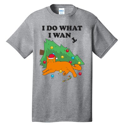 Funny Cat I Do What I Want Christmas Graphic Gift Cute Gift Tall T-Shirt