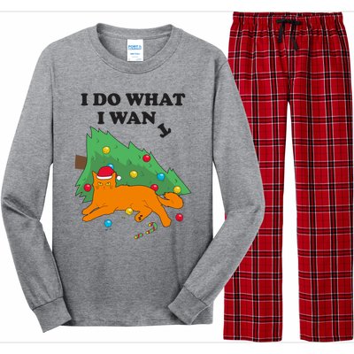 Funny Cat I Do What I Want Christmas Graphic Gift Cute Gift Long Sleeve Pajama Set