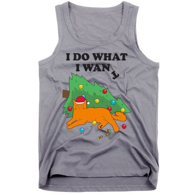 Funny Cat I Do What I Want Christmas Graphic Gift Cute Gift Tank Top