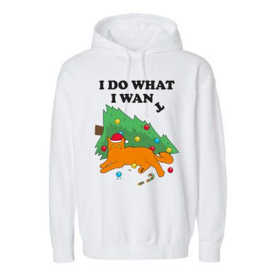 Funny Cat I Do What I Want Christmas Graphic Gift Cute Gift Garment-Dyed Fleece Hoodie