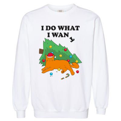 Funny Cat I Do What I Want Christmas Graphic Gift Cute Gift Garment-Dyed Sweatshirt