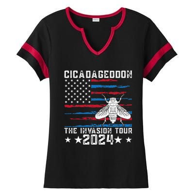 Funny Cicadageddon Invasion 2024 Cicada Event Ladies Halftime Notch Neck Tee