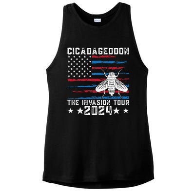 Funny Cicadageddon Invasion 2024 Cicada Event Ladies PosiCharge Tri-Blend Wicking Tank