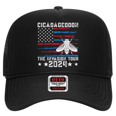 Funny Cicadageddon Invasion 2024 Cicada Event High Crown Mesh Back Trucker Hat