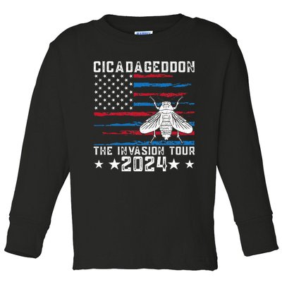 Funny Cicadageddon Invasion 2024 Cicada Event Toddler Long Sleeve Shirt