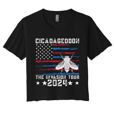 Funny Cicadageddon Invasion 2024 Cicada Event Women's Crop Top Tee