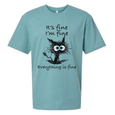 Funny Cat Its Fine Im Fine Everything Is Fine Nurse Teacher Sueded Cloud Jersey T-Shirt