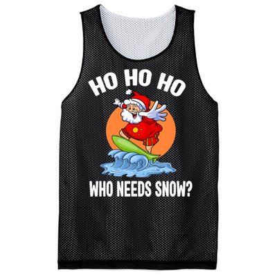 Funny Christmas In July Santa Surfing Summer Beach Vacation Mesh Reversible Basketball Jersey Tank