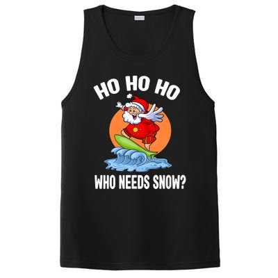 Funny Christmas In July Santa Surfing Summer Beach Vacation PosiCharge Competitor Tank