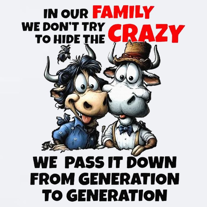 Funny Cow In Our Family We DonT Try To Hide The Crazy Sueded Cloud Jersey T-Shirt