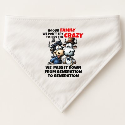 Funny Cow In Our Family We DonT Try To Hide The Crazy USA-Made Doggie Bandana