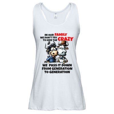 Funny Cow In Our Family We DonT Try To Hide The Crazy Ladies Essential Flowy Tank