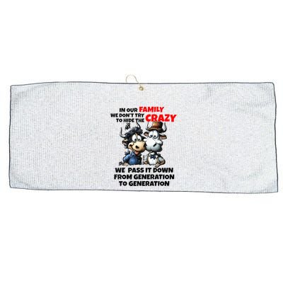 Funny Cow In Our Family We DonT Try To Hide The Crazy Large Microfiber Waffle Golf Towel