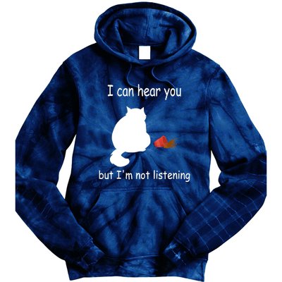 Funny Cat I Can Hear You But I'm Listening, Cat And Coffee Tie Dye Hoodie