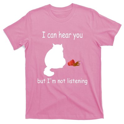 Funny Cat I Can Hear You But I'm Listening, Cat And Coffee T-Shirt