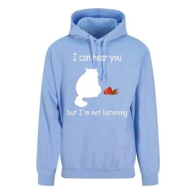 Funny Cat I Can Hear You But I'm Listening, Cat And Coffee Unisex Surf Hoodie