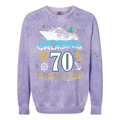 funny Cruising Into My 70 Year Old Birthday Crew Colorblast Crewneck Sweatshirt