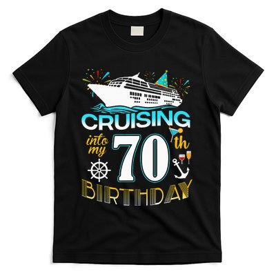 funny Cruising Into My 70 Year Old Birthday Crew T-Shirt