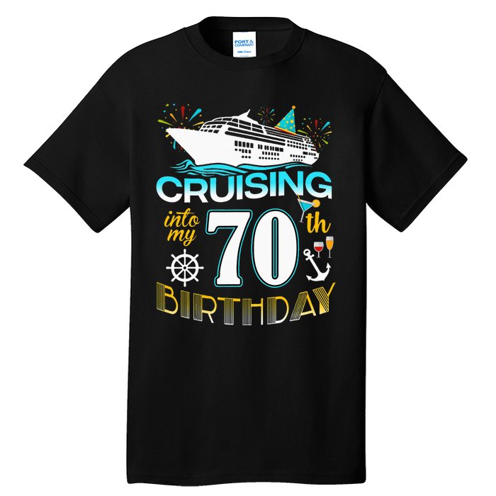 funny Cruising Into My 70 Year Old Birthday Crew Tall T-Shirt