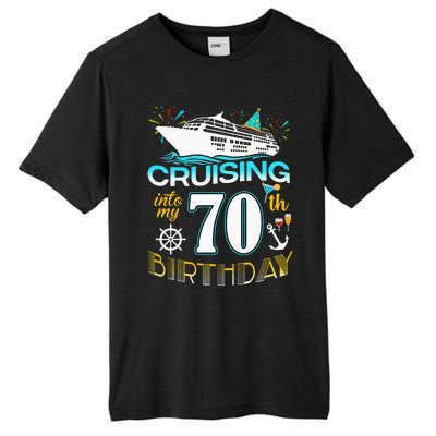 funny Cruising Into My 70 Year Old Birthday Crew Tall Fusion ChromaSoft Performance T-Shirt