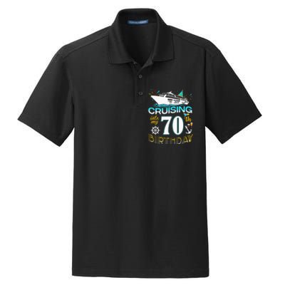 funny Cruising Into My 70 Year Old Birthday Crew Dry Zone Grid Polo