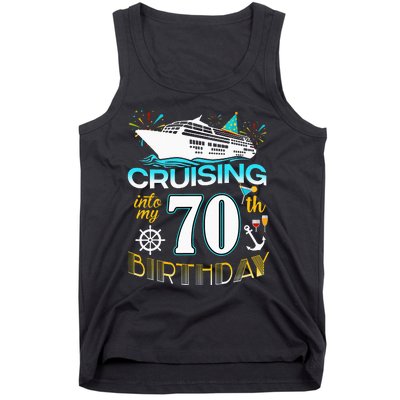 funny Cruising Into My 70 Year Old Birthday Crew Tank Top